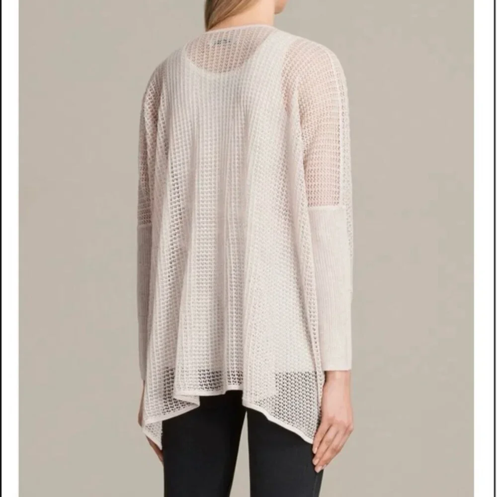 All Saints Cream Neutral Draped Itat Levita Shrug Knit Cardigan Size XS/Small